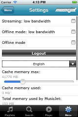Note you can choose audio quality for each of the app's modes.
