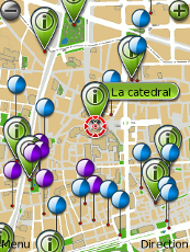 centerpoint of the app with both tourist and commercial POIs displayed.
